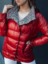 Doppelseitige Damen Steppjacke | geometrischer Print & Wendefunktion